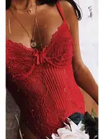 Sexy Kırmızı Body Merry See MS2517 Kırmızı görsel 4