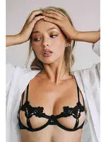 Merry See Sexy Sütyen Külot Takım Fantezi İç giyim Siyah Siyah farklı açı