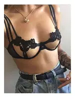 Merry See Sexy Sütyen Külot Takım Fantezi İç giyim Siyah Siyah görsel 4