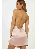 Merry See Şık Kısa Saten Gecelik Pembe Pembe görsel 4