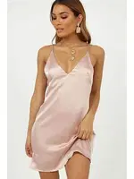 Merry See Şık Kısa Saten Gecelik Pembe görsel 6