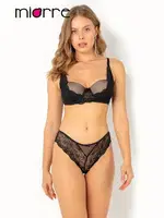 Kalın Dantel Askılı Miorre Sütyen Takım Siyah görsel 9