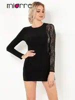 Miorre Dantel Dekolteli Elbise Siyah görsel 8