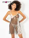 Miorre Dantelli Transparan Kadın Gecelik Takımı