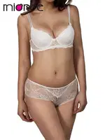 Miorre Dantelli Boş Kap Dolgusuz Sütyen Külot Takım Ekru görsel 6