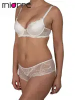 Miorre Dantelli Boş Kap Dolgusuz Sütyen Külot Takım Ekru görsel 7