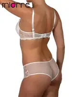 Miorre Dantelli Boş Kap Dolgusuz Sütyen Külot Takım Ekru görsel 9