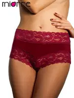 Miorre Dantelli Yüksek Bel Hipster Külot Bordo detay görünüm