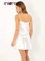 Miorre İnce Askılı Güpürlü Gecelik Ekru görsel 24