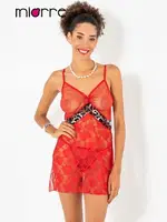 Miorre Leopar Detaylı Gecelik Takımı Kırmızı görsel 9