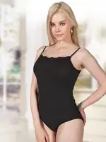 Miorre Modal Dantelli Çitçitli Body Siyah görsel 4