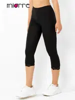 Miorre Modal Dantelli Kapri Tayt Siyah görsel 5