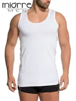Miorre Yüzde yüz Pamuk Penye Erkek Atlet - Büyük Beden Seçenekleri Beyaz detay görünüm