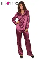 Miorre Saten Kadın Pijama Takım 001-018466 Eflatun detay görünüm