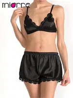Miorre Saten Bralet Takım Siyah farklı açı