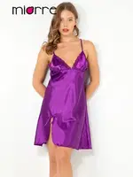 Miorre Saten Gecelik - 001-018052 Mor detay görünüm