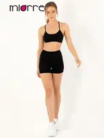 Miorre Shiny Dikişsiz Kaplı Spor Büstiyer Siyah farklı açı