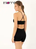 Miorre Shiny Dikişsiz Kaplı Spor Büstiyer Siyah görsel 5