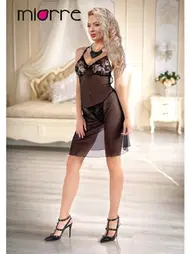 Miorre Miorre Sırtı Güpür Detaylı Gecelik Takımı