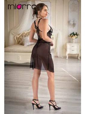 Miorre Miorre Sırtı Güpür Detaylı Gecelik Takımı - Alternatif Görünüm