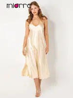 Miorre Uzun Fantazi Gecelik String Takım 001-018665 Papaya detay görünüm