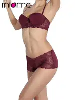 Miorre Bordo Yarım Dolgulu Dantelli Sütyen Takım Bordo farklı açı