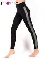 Şeritli Yüksek Bel Toparlayıcı Spor Taytı Siyah detay görünüm