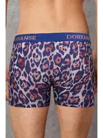 Modal Çok Renkli Baskılı Torbalı Normal Paça Boxer 1801 Leopink detay görünüm