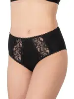 Modal Pamuk Yüksek Bel Dantelli Bato Külot Emay 1445 Siyah görsel 5