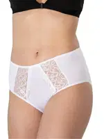 Modal Pamuk Yüksek Bel Dantelli Bato Külot Emay 1445 Beyaz