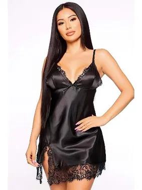 NightLight Night Light Dantel Detaylı Saten Gecelik 3358