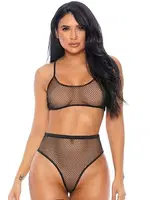 Night Light Transparan File Sütyen Takım 3315 Siyah