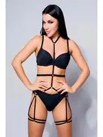 Nightlight Bel Ve Bacak Detaylı Fantazi Harness 8007 Siyah