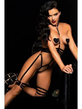 NightLight Nightlight Sırt Ve Göğüs Detaylı Fantazi Harness Takım 8002