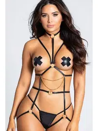 NightLight Nightlight Zincirli Seksi Siyah Harness 8000