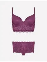 Nurteks 4321 Desteksiz Sütyen Takım Mor detay görünüm