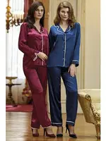 Nurteks Pijama Takım 5656 Bordo detay görünüm