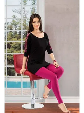 Derya Kurşun Omuz Güpürlü Uzun Kol Kadın Pijama Takım Derya Kurşun 876