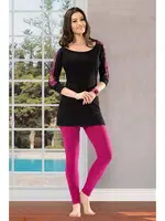 Omuz Güpürlü Uzun Kol Kadın Pijama Takım Derya Kurşun 876 detay görünüm