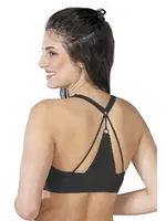 Önden Açılır Balenli Sporcu Sütyen B Cup Emay 187 B Siyah görsel 4