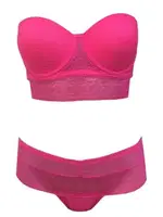 Orkide Betty Dolgulu Starplez Sütyen Külot Takım Fuşya görsel 4