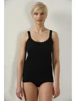 Bayan ince Askılı Dantelli Ribana Atlet Öztaş A2048 Siyah görsel 5