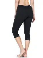 Paçası Dantelli Kısa Kadın Tayt Derya Kurşun 421 Siyah