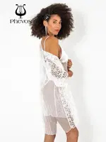 Phevos 3lü Beyaz Gecelik ve Sabahlık Takımı Beyaz görsel 5