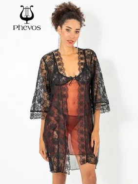 Phevos Phevos 3lü Kiremit Gecelik ve Sabahlık Takımı - Alternatif Görünüm