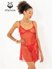 Phevos Phevos Dantel Detaylı 2li Kısa Gecelik Takımı