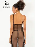 Phevos Dantel Detaylı 2li Uzun Gecelik Takımı Siyah görsel 8