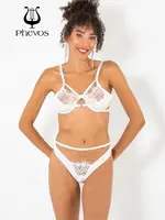 Tüllü Phevos Dantelli Fantezi Kadın Sütyen Takım Beyaz detay görünüm