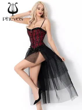 Phevos Phevos Önden Fermuarlı Fantezi Tül Elbise