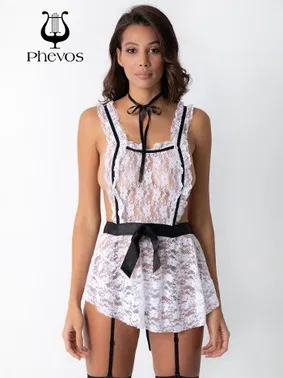 Phevos Phevos Jartiyerli Fantezi Hizmetçi Kostümü - Alternatif Görünüm